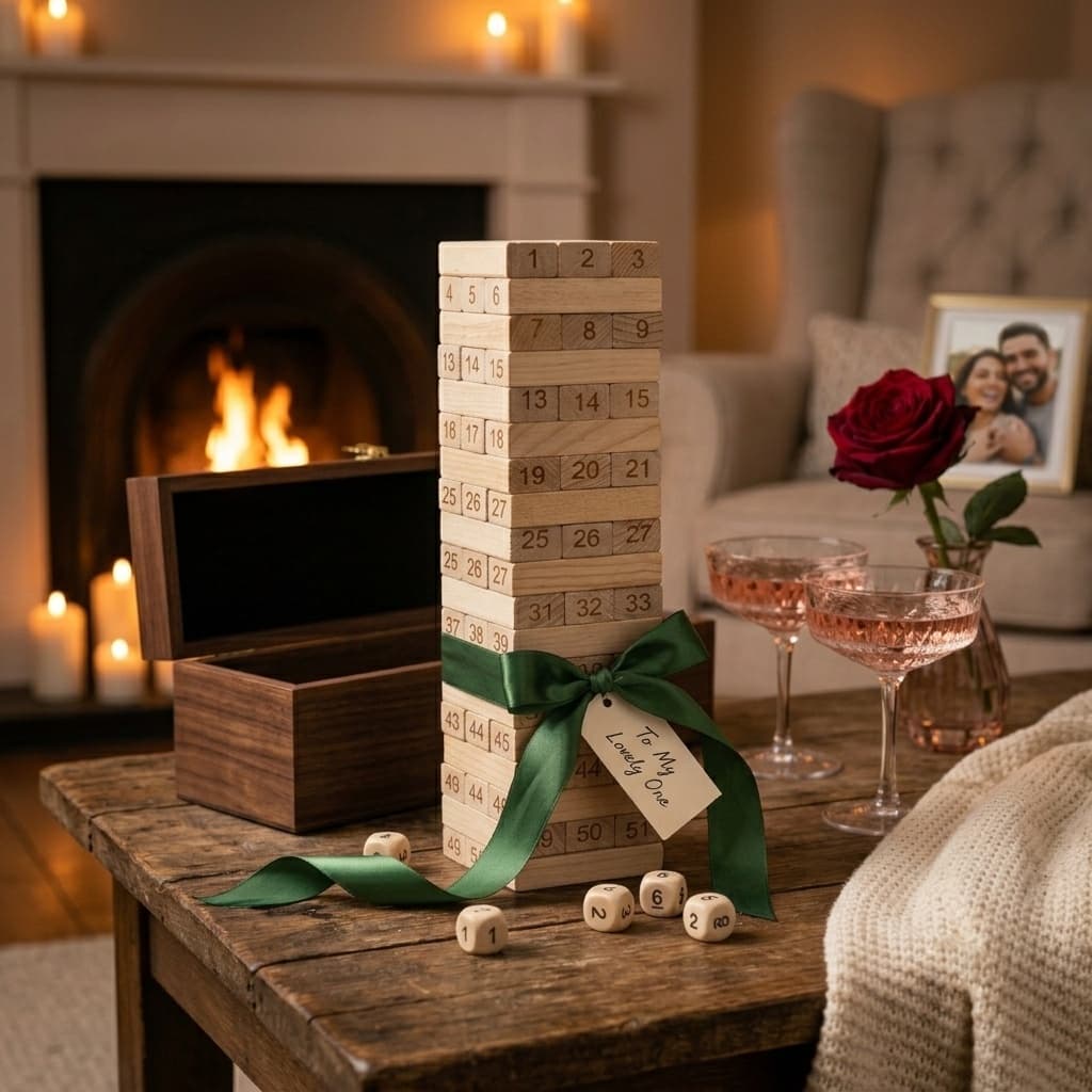 Premium Wooden Number Tower Game – The Perfect Keepsake Gift for Couples & Anniversaries